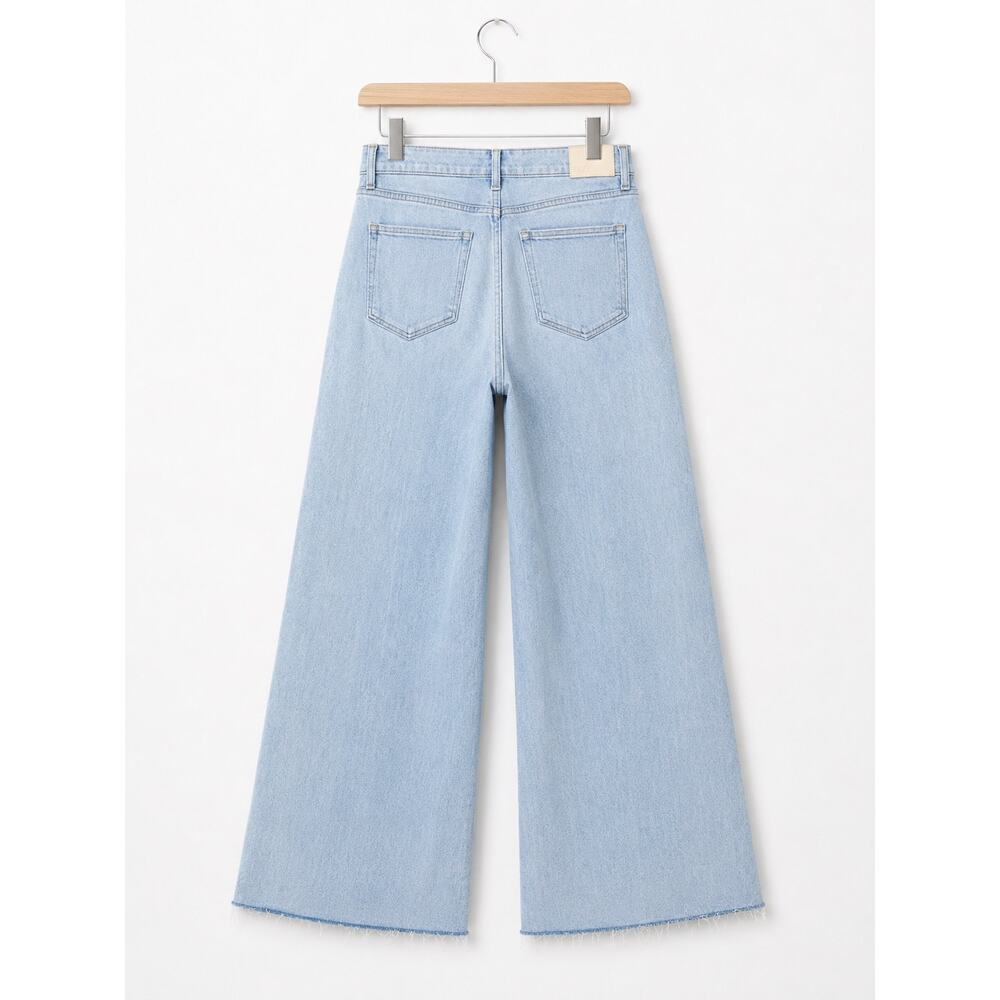 NWT PAIGE Anessa 31 High Rise Wide Leg Jeans Suki Distressed Raw Hem Luxury 31 - Picture 8 of 14